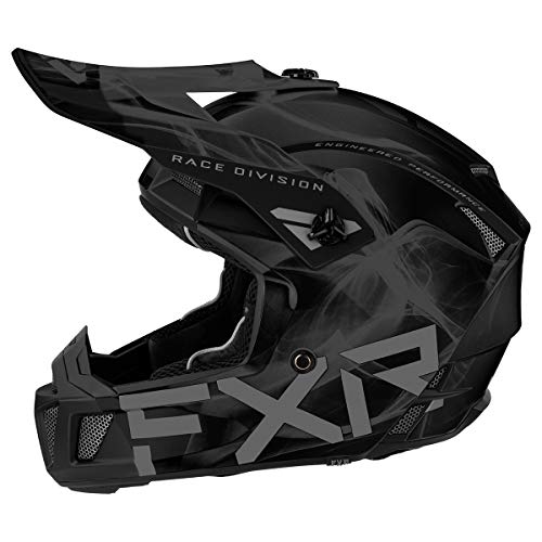 FXR Clutch Smoke Snowmobile Helmet Dual Density EPS Quick Release Black Ops - FMVSS 218