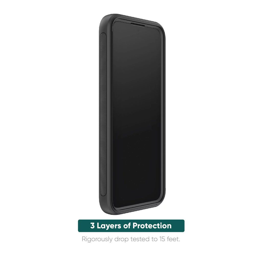 onn. Rugged Phone Case with Holster for Samsung Galaxy S23 5G - Black