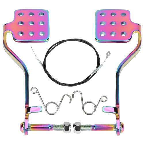 GREHUA Go Kart Pedals,Go Cart Brake Pedal with 71” Throttle Cable Kit for Predator 196cc 212cc 6.5hp Road Rocket Azusa Fun Kart Radio Flyer Carter Vintage Racing Drift Trike Heavy Duty Parts Black