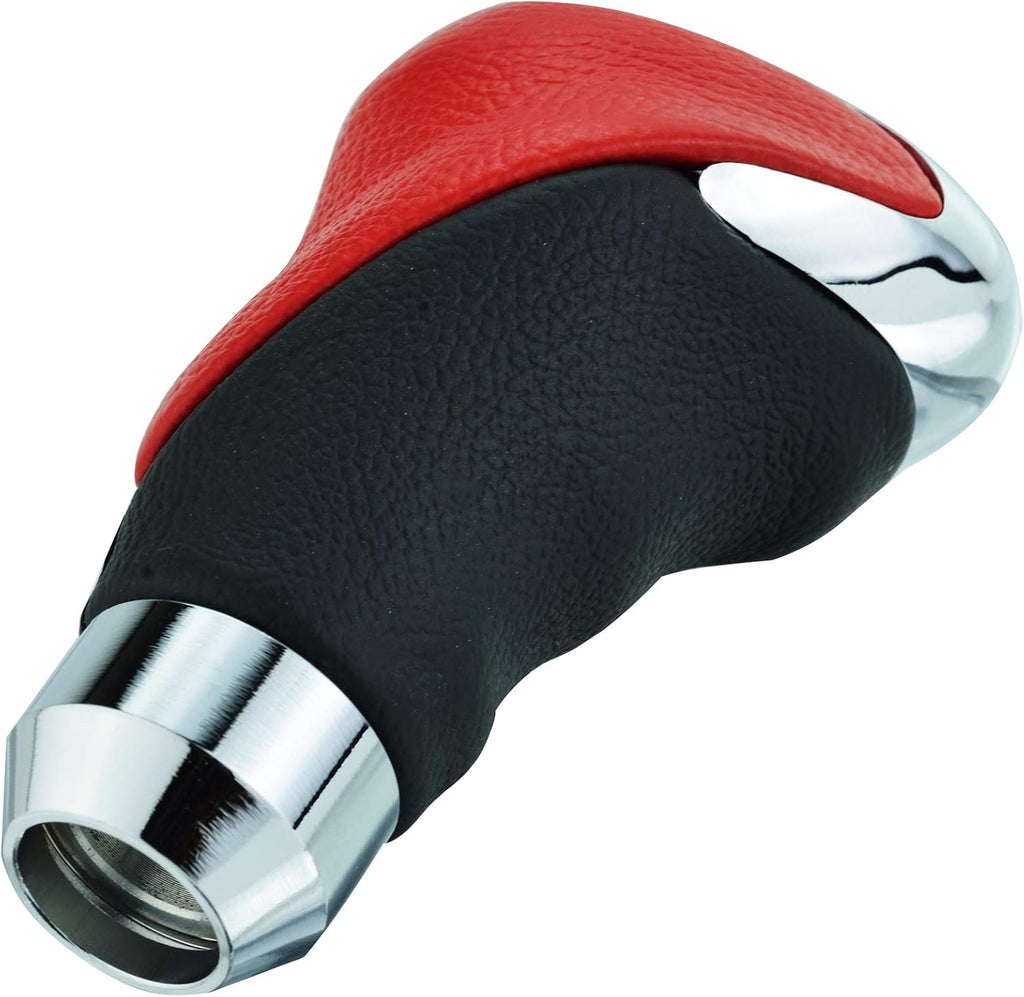 Abfer Knob Shifter Car Shifting Gear Stick Head Replacement Leather Shift Knob for Most Manual Vehicles, Red