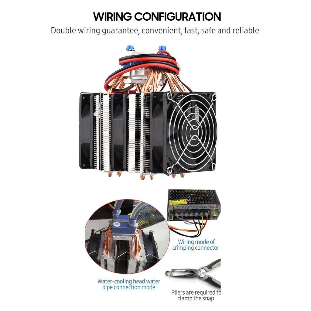 180W High Power Semiconductor Refrigeration Fish Tank Chiller 12V Refrigerator Cooling-water Machine Chiller Water Cooler Aquarium Chiller with 6pcs Heat Dissipation Copper Pipe for 40 Liters Aquarium