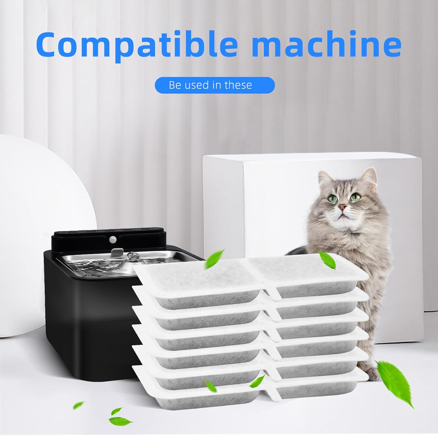 8 Packs Replacement Filters for Automatic Pet Water Fountain,3 Months Set of Replacement Filters