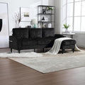 77'' Convertible Sectional Sofa Couch, L Shaped Couch 3 Seat Sofa Sectional with Reversible Storage Ottoman Bench & Cup Holder, Couches for Living Room, Apartment, Office, Small Space, Beige