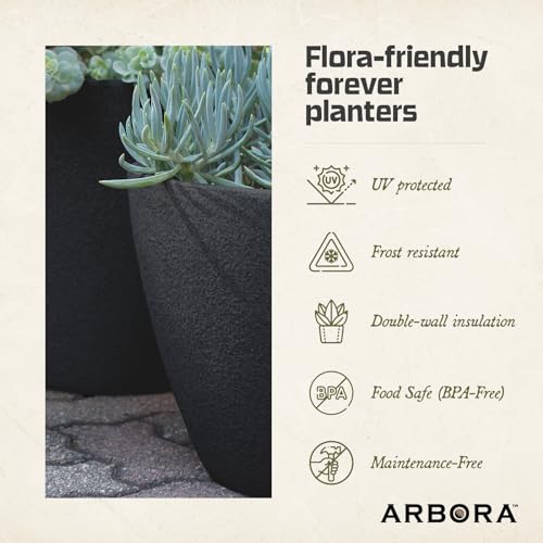 19" Whiskey Barrel Polyresin Indoor and Outdoor Planter with Textured Wood Finish - Durable, Weatherproof, Lightweight, Large Plant Pot for Patio, Garden, Deck, Entryway