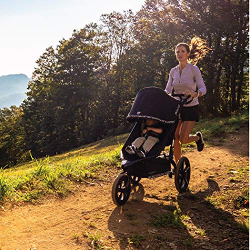 BOB Gear Bundle, Alterrain Pro Jogging Stroller, Black + Deluxe Snack Tray for Single Jogging Strollers + BOB Gear Deluxe Handlebar Console with Tire Pump for Single Jogging Strollers, Black