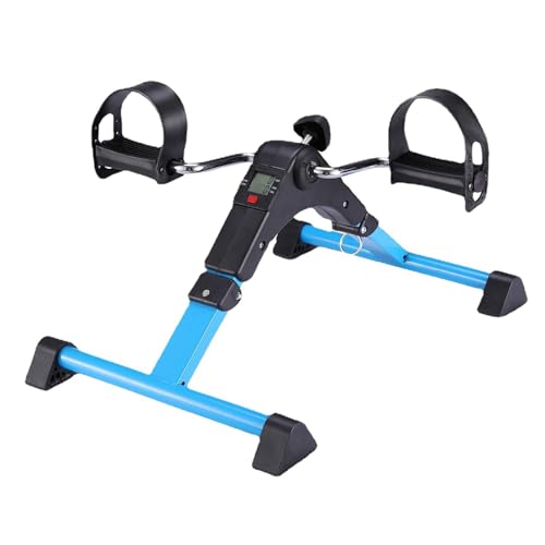 Exercise Bike Under Desk Bike Pedal Exerciser, Indoor Elderly Rehabilitation Training Machine，Foldable Mini Exercise Bike for Leg and Arm Workouts, Bike Peddler Machine for Seniors with LCD Display Un