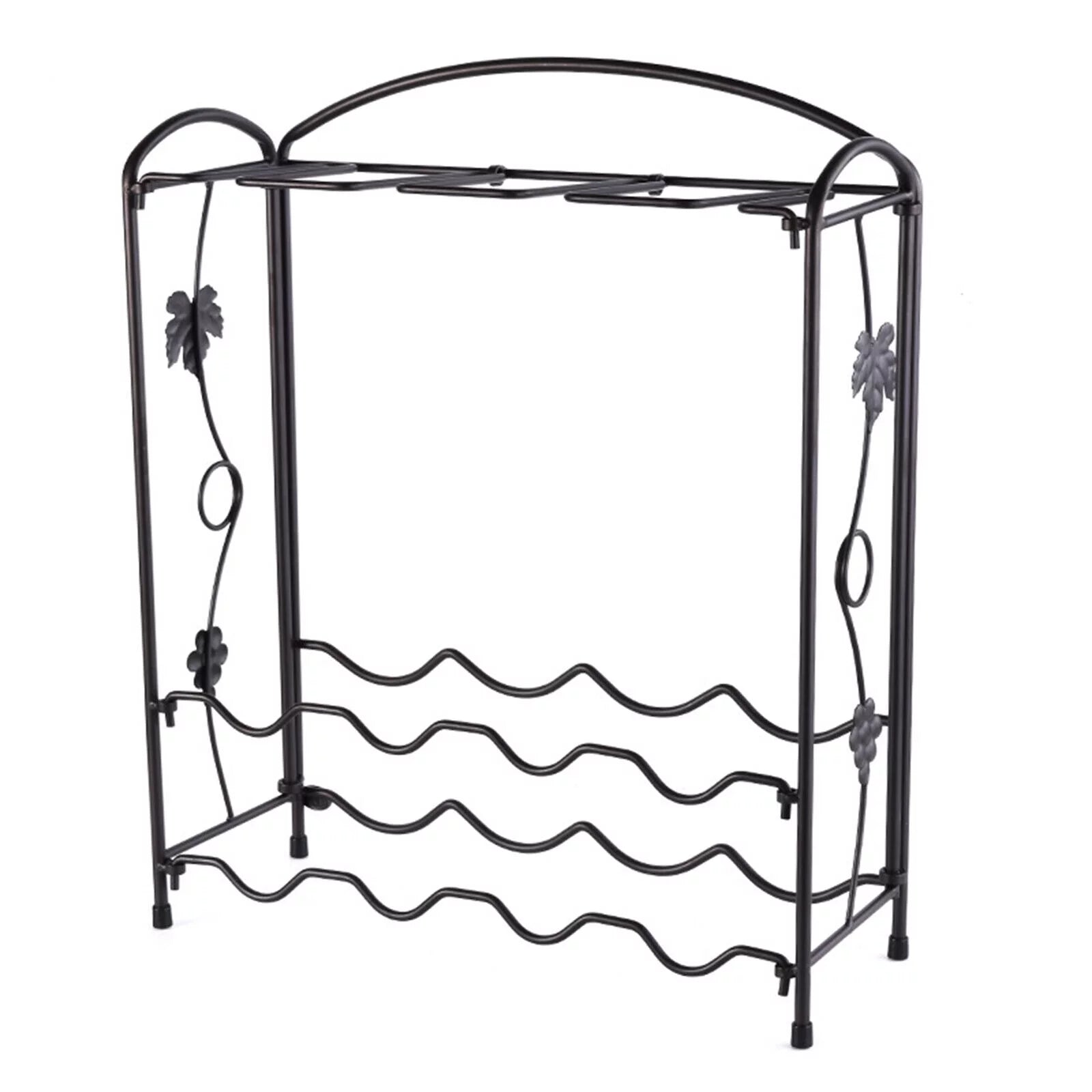 ZhdnBhnos 2-Tier 8 Bottles Stackable Wine Rack Countertop Glasses Storage Organizer Floor Standing Holder Display Shelf