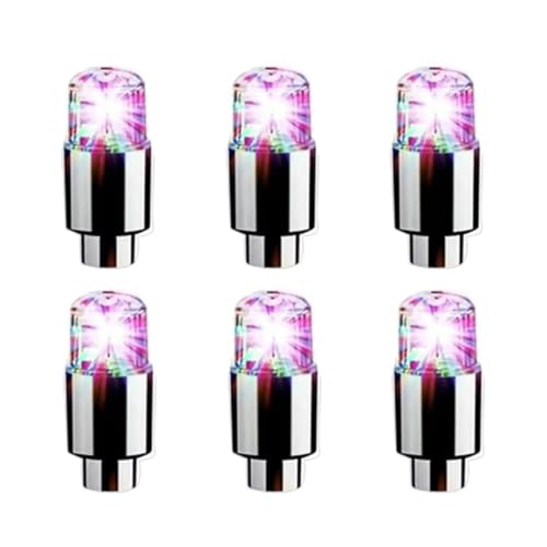 6 Pcs 2024 New Car Auto Flash Lights LED Car Bike Wheel Tire Tyre Valve Dust Cap Spoke Car Valve Stem Car Lights Hub Lamp Car Accessories
