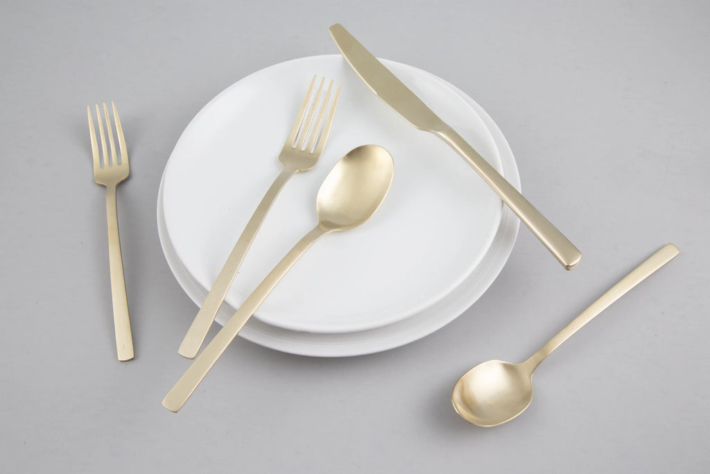 Beacon Champagne Satin 20-Piece Set, Service for 4