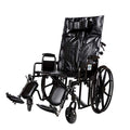 Wheelchair Reclining Back Heavy Duty Bariatric Desk Arm Padded Detachable with Cushioned Head Immobilizer and ELR (450lb) (24" seat)