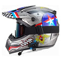 Four Wheeler Off-Road Motorcycle Bluetooth Helmet, Downhill Dirt Bike Full Face Helmet Set with Built-in Speaker, DOT Certified Youth & Kids Racing Kart Skateboard ATV Motocross Helmet