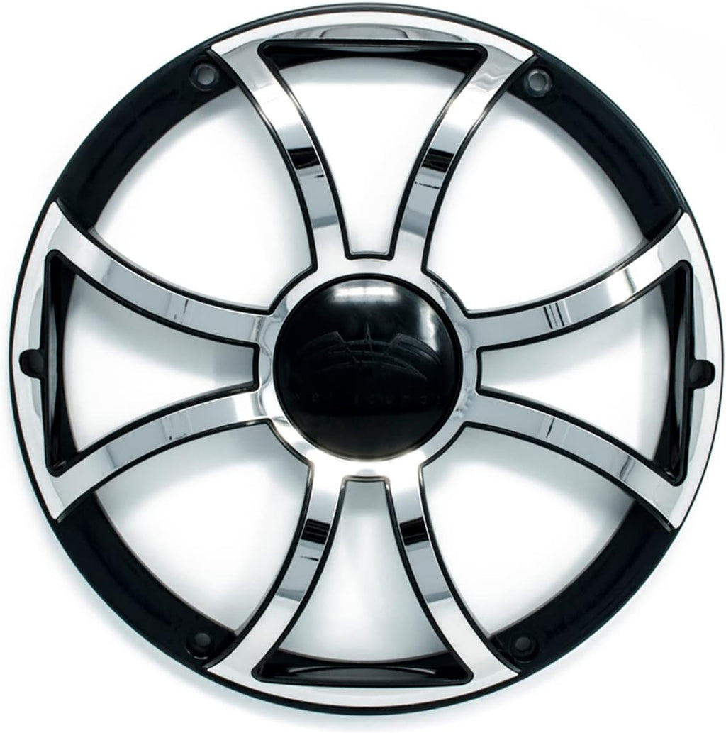 wet sounds REVO 8 FA S4-B 8" Black 4-Ohm Subwoofer with REVO 8XS-B-SSGRILL 8" Subwoofer Grill with RGB LED kit