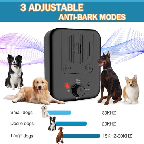 TBYUM Bark Box Ultrasonic Bark Control Device - Stop Barking & Silence Neighbor's Dog - 50 Ft Range - 3 Levels Anti-Bark Tool for Outdoors