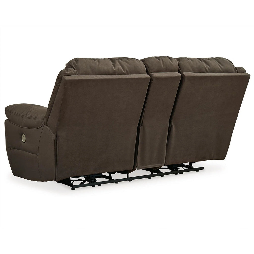 Ashley Furniture Next-Gen Gaucho Faux Leather Power Reclining Loveseat in Brown
