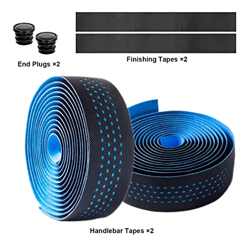 Bike Handlebar Tapes, Road Bicycle Bar Tape, Handle Wraps 2 Rolls for Road Bikes and Cycling(Black)