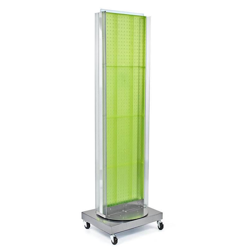 Azar Displays 700258-GRE, Pegboard Floor Stand w/5x22 C Channel Sliding, 16x22W x 66x22H, GN, 1 PC