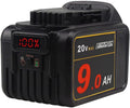 TENMOER 20V 9.0Ah Premium Battery Compatible with Dewalt 20V DCF/DCD/DCL Series Cordless Tools with Digital Indicator Pack of 2
