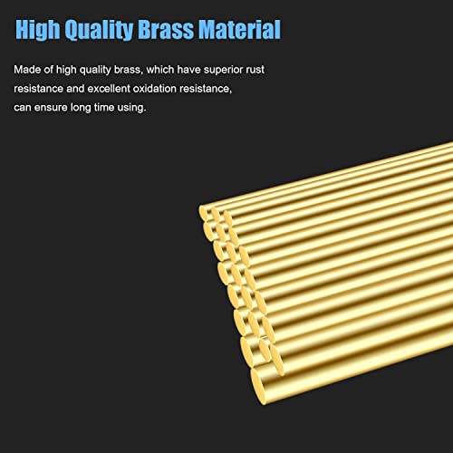 DYWISHKEY Brass Rods, Brass Round Stock Lathe Bar Stock for DIY Craft Making