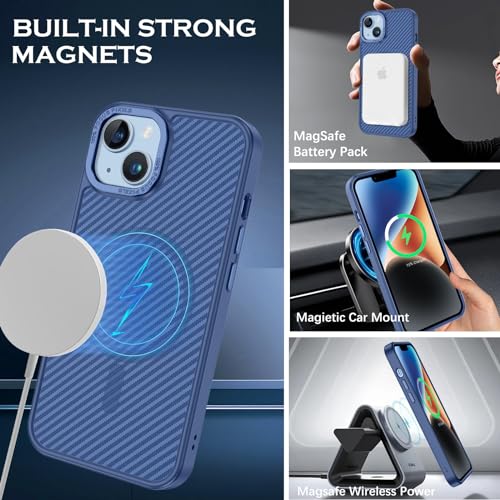 YINLAI Case for iPhone 14 6.1 Inch Carbon Fiber Pattern