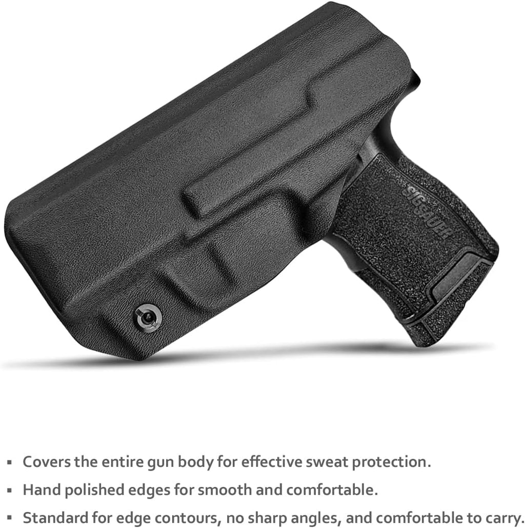 Sig P365 Holsters IWB Kydex Leather Holster Fit: Sig Sauer P365 / P365 SAS / P365 X Pistol Case - Inside Waistband Concealed Carry - P365 Accessories- Cover Mag-Button - No Scratch, No Dropping