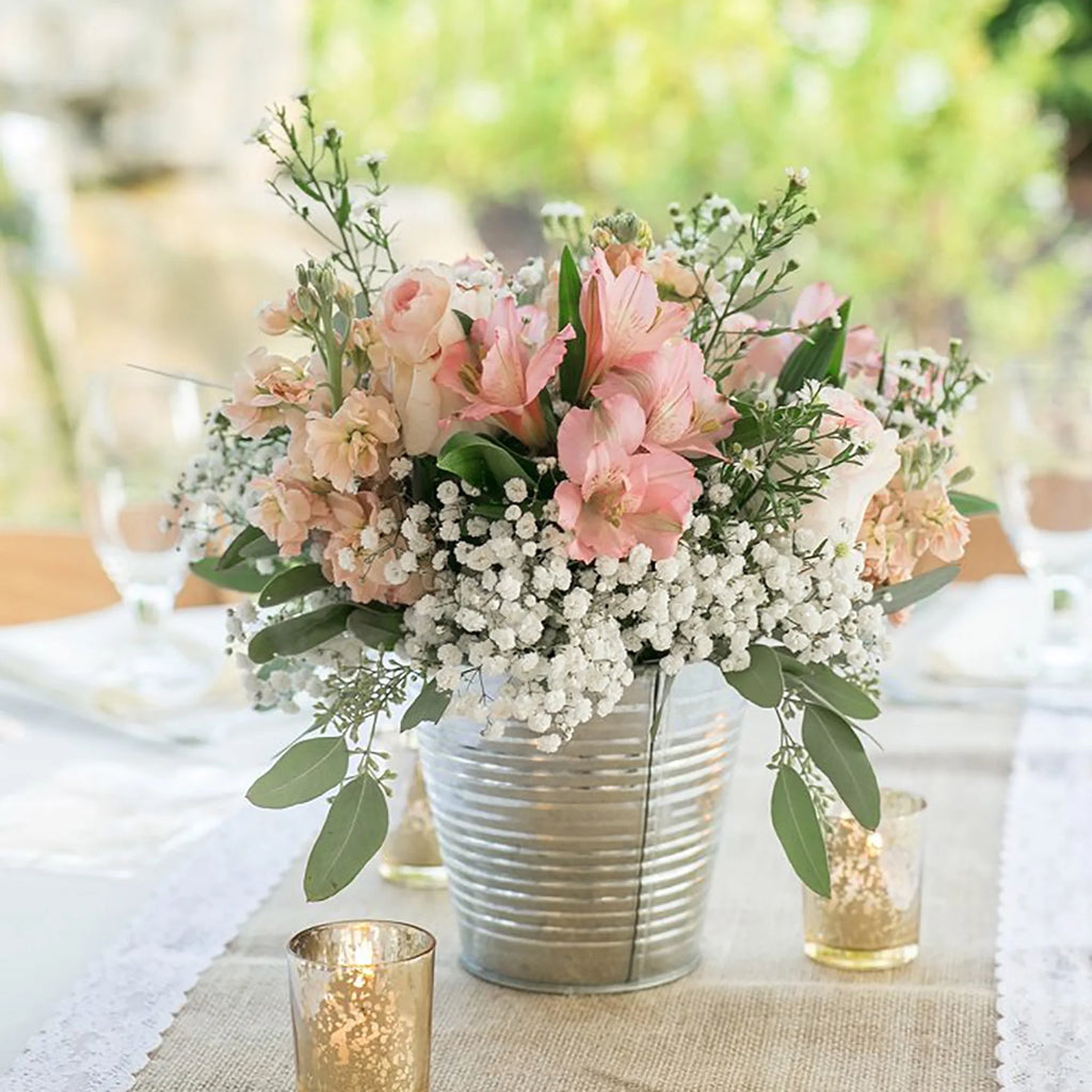 10 Pcs Artificial Flowers Baby's Breath 23.6" Faux Baby Breath Wedding Flower Arrangement White Home Decor
