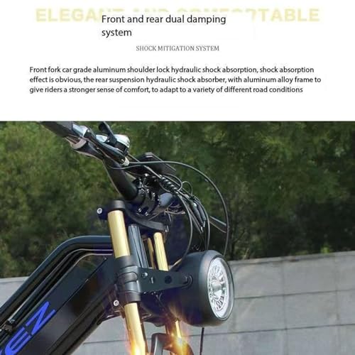 Electric Bicycle Fat Tire High Power Removeable Battery Ebike,Front/Rear Turn Signal,Rearview Mirror and 7 Gear Electric Bicycle
