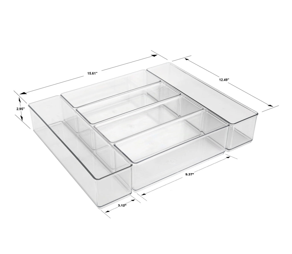 The Home Edit 6-Piece Clear Plastic Kitchen Drawer Edit Storage System
