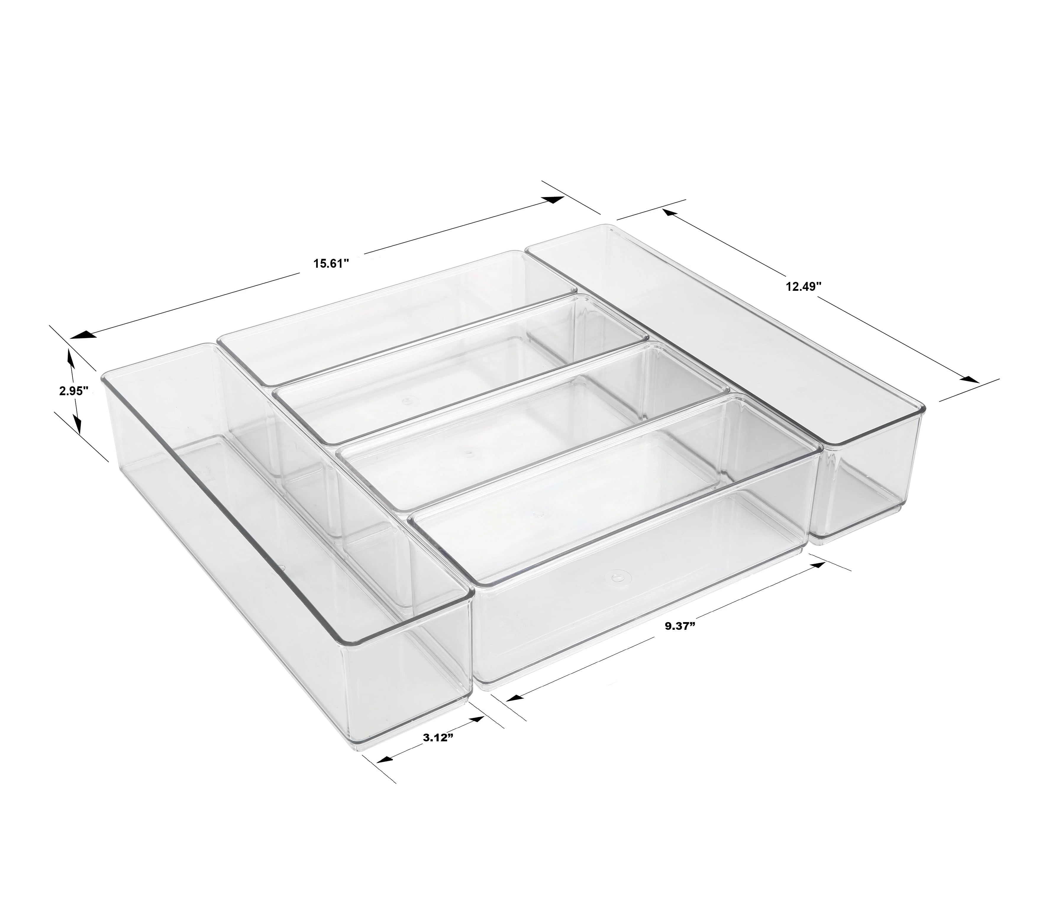 The Home Edit 6-Piece Clear Plastic Kitchen Drawer Edit Storage System