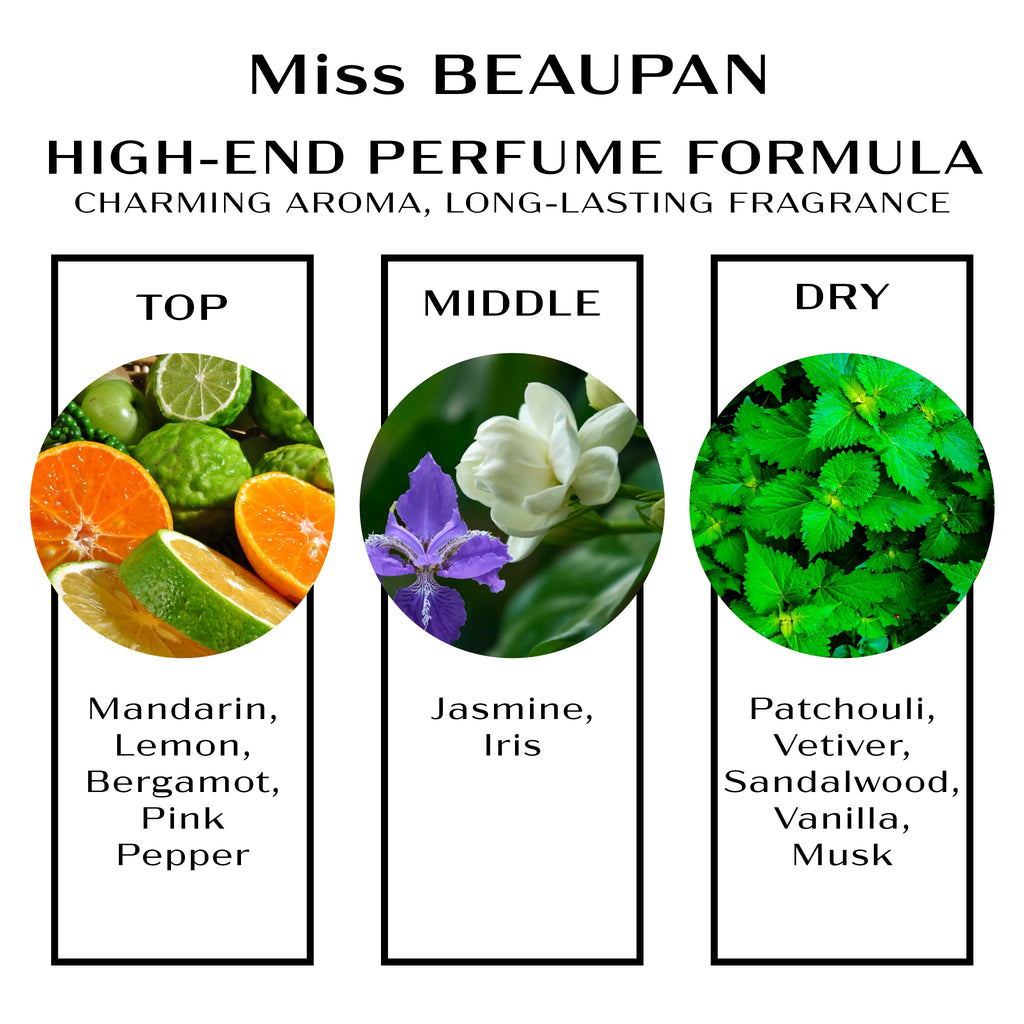 BEAUPAN Long Lasting Travel Size Perfume for Women： Luxury High End Womens Travel Size Jasmine Wisp Vanilla Dream Perfumes Gift Sets - Long-Lasting Womens Fragrance Sets (3x0.34 fl. oz. (10ml)