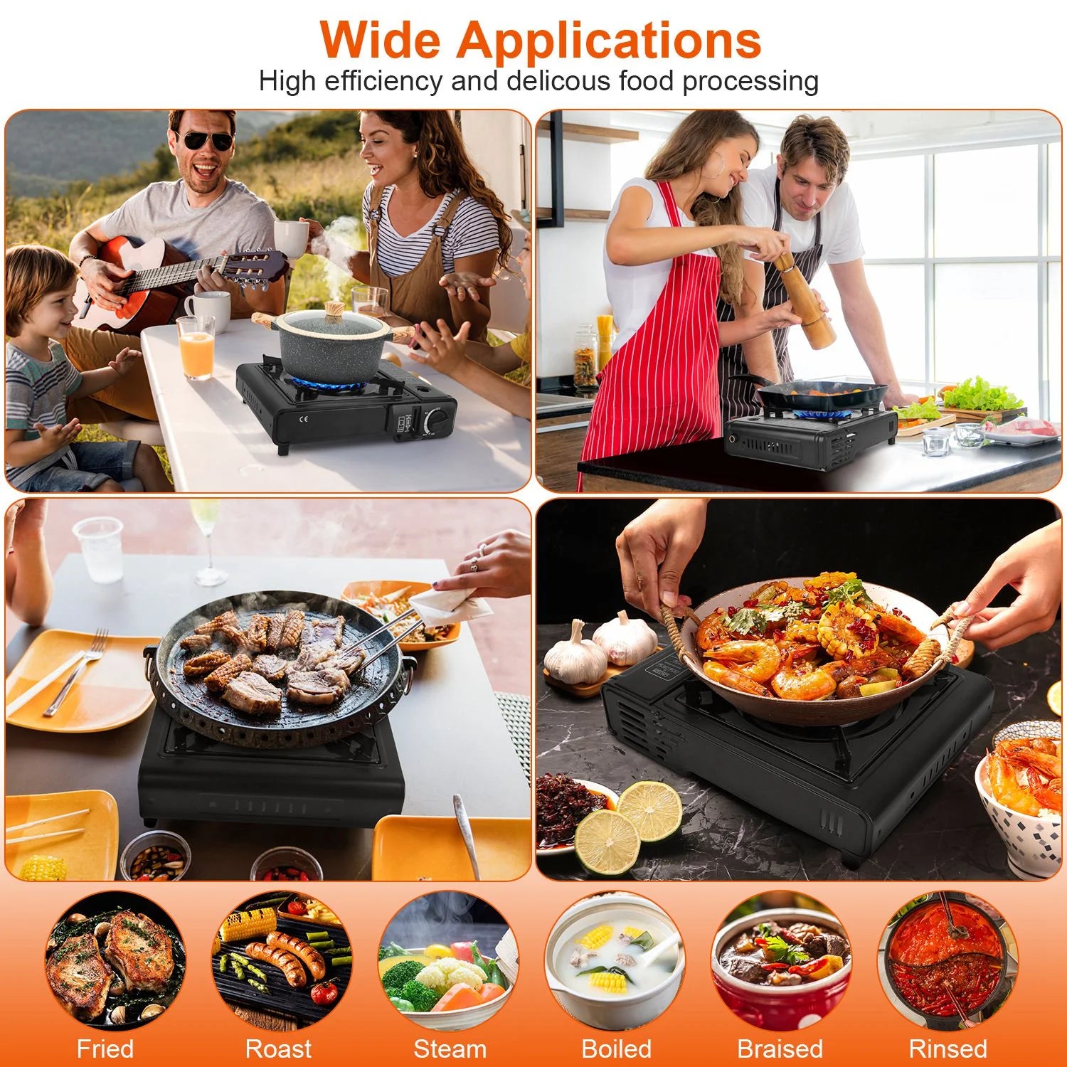 3300W Portable Butane Stove iMounTEK Butane Canister Dual Fuel Burner with Carry Case for Camping Hiking Picnic Fishing BBQ RV