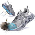 Hogent Steel Toe Shoes Men and Women Anti-Slip and Anti-Puncture Work Safety Shoes Lightweight Breathable Wear-Resistant Sneakers Indestructible Steel Toe Composite Shoes