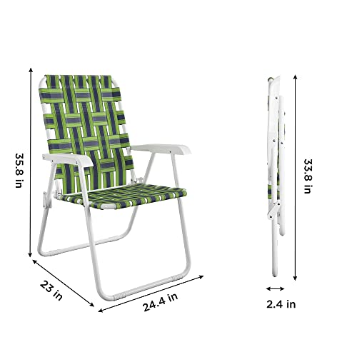 CoscoProducts Folding Lawn Chairs, 2-Pack, Blue and Green
