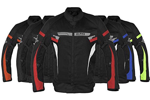 ALPHA CYCLE GEAR BREATHABLE BIKERS RIDING PROTECTION MOTORCYCLE JACKET MESH CE ARMORED (RED SPARROW, X-LARGE)