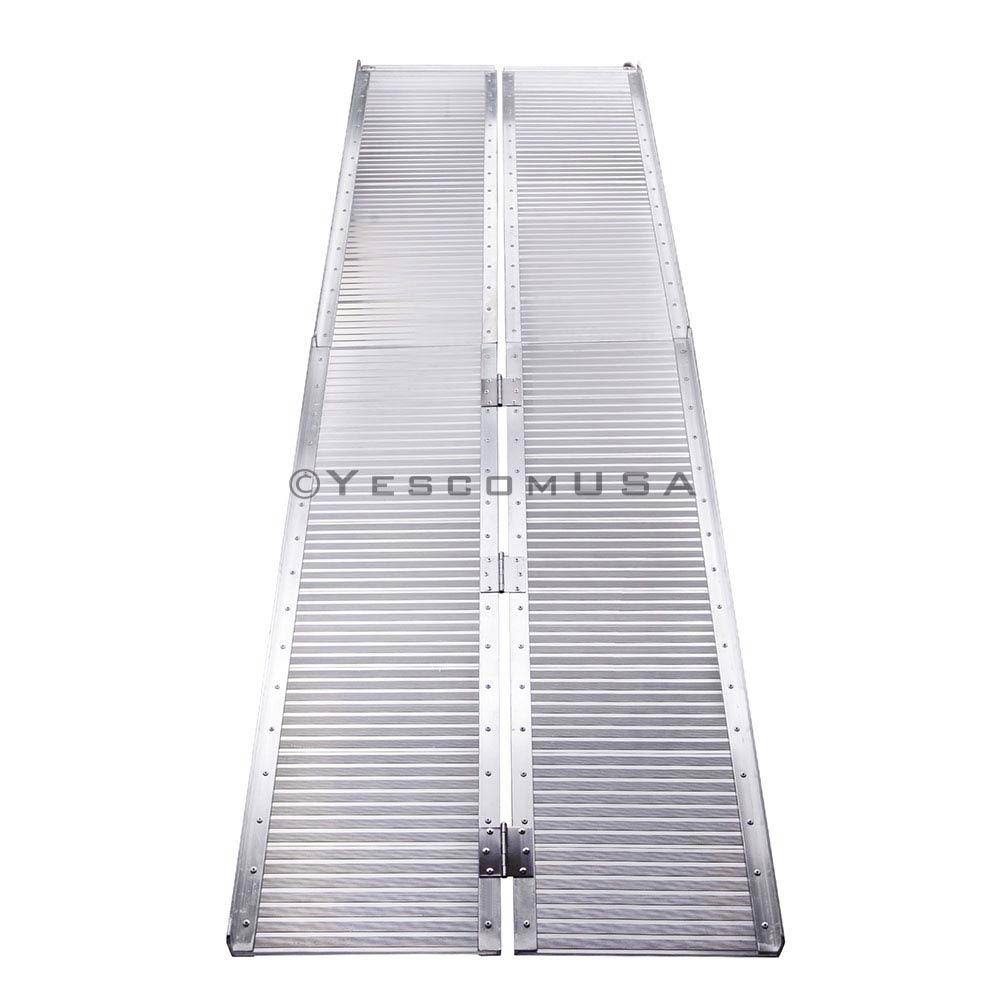 Yescom 8& Aluminum Portable Folding Wheelchair Ramp Mobility Handicap Scooter, Size: 1XL