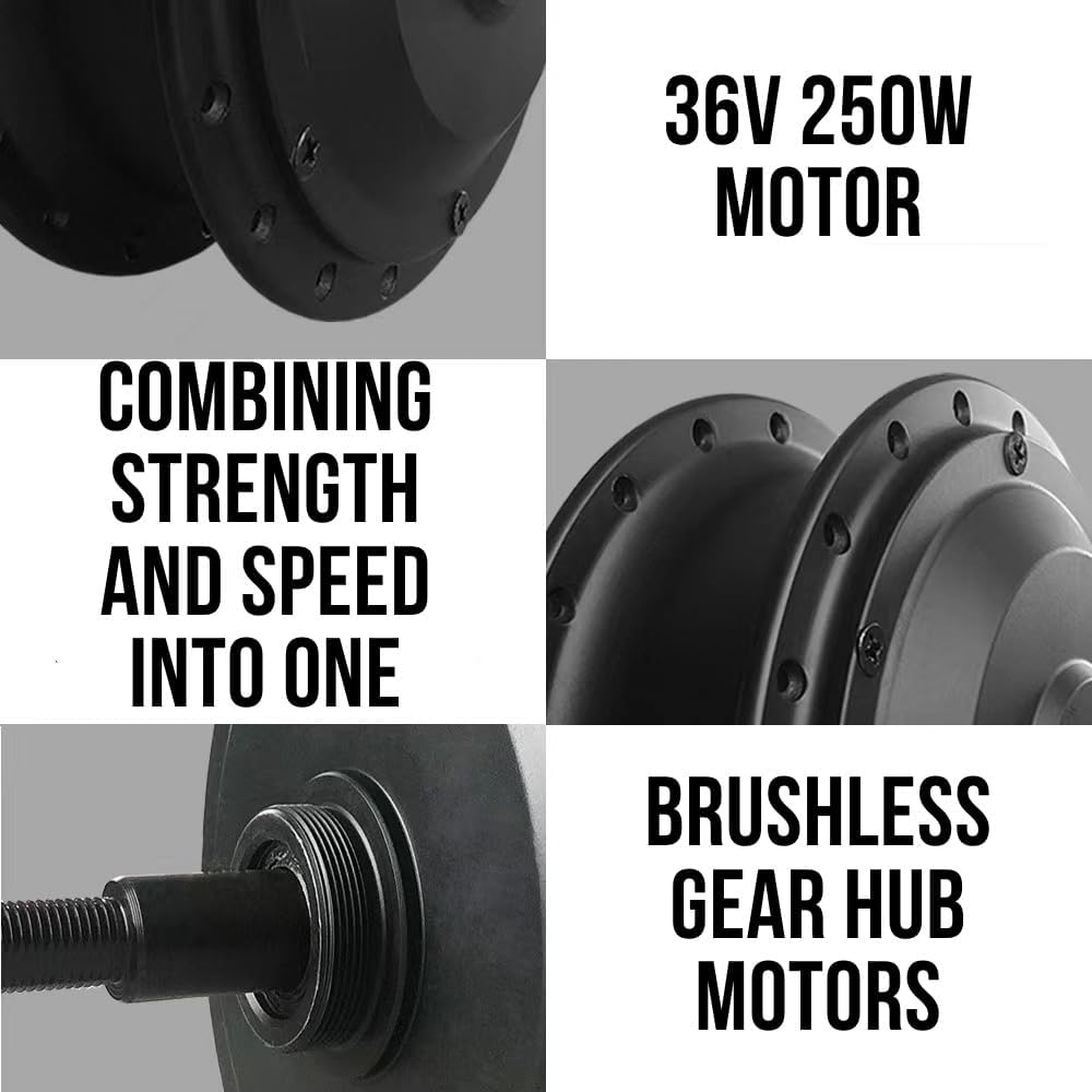Electric Bike Kit with 36v 250w Brushless Gearless Rear Hub Motor Convert with Brushless Gear for Ebike or Bike