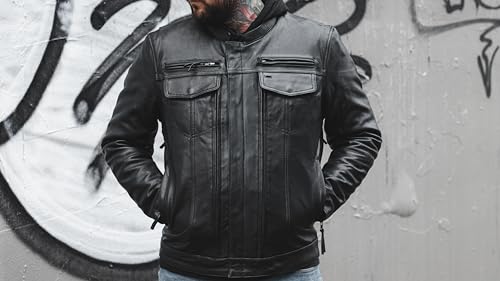 First Mfg Co - Raider - Men's Motorcycle Biker Riding Leather Jacket