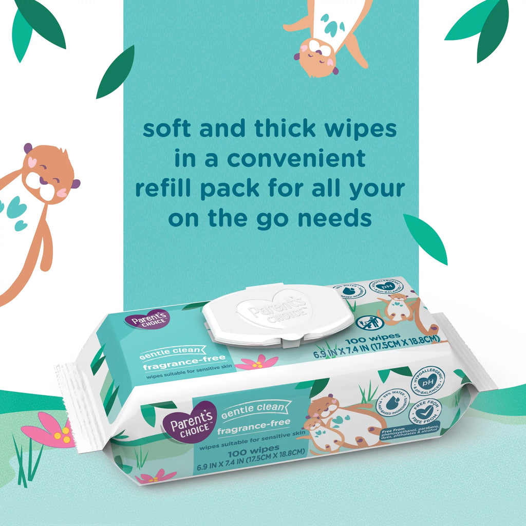 (4 pack) Parent's Choice Fragrance Free Baby Wipes, 80 Count (Select for More Options)