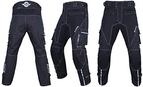 Dirt Bike Motocross Motorcycle pants for men hi Vis armor riding racing dual sports overpants atv mx bmx (BLACK, WAIST 40"-42" INSEAM 34")