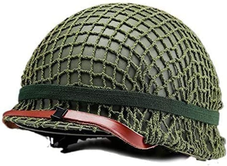 WW2 Helmet US Army M1 Replica with Net/Canvas Chin Strap DIY Painting