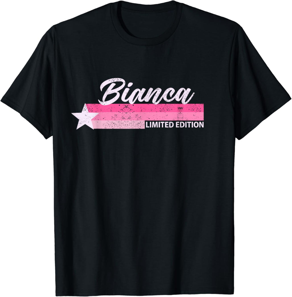 Pink Vintage Bianca Name Retro for Girls T-Shirt