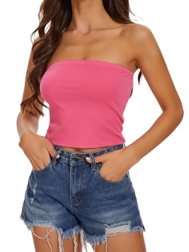 Summer Tube Tops Basic Crop Tops for Women Strapless Tank Casual Tunics Sexy Short Shirts
