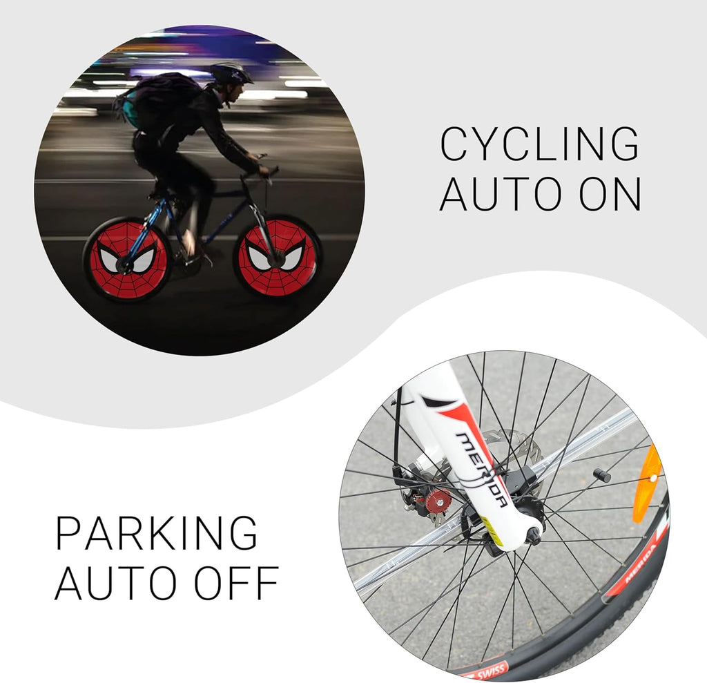Himiway LED Bike Wheel Lights DIY Bicycle Wheel Lights Waterproof Bike Spoke Light for Night Riding 21 Different Patterns LED Light for E-Bike Bike Accessories