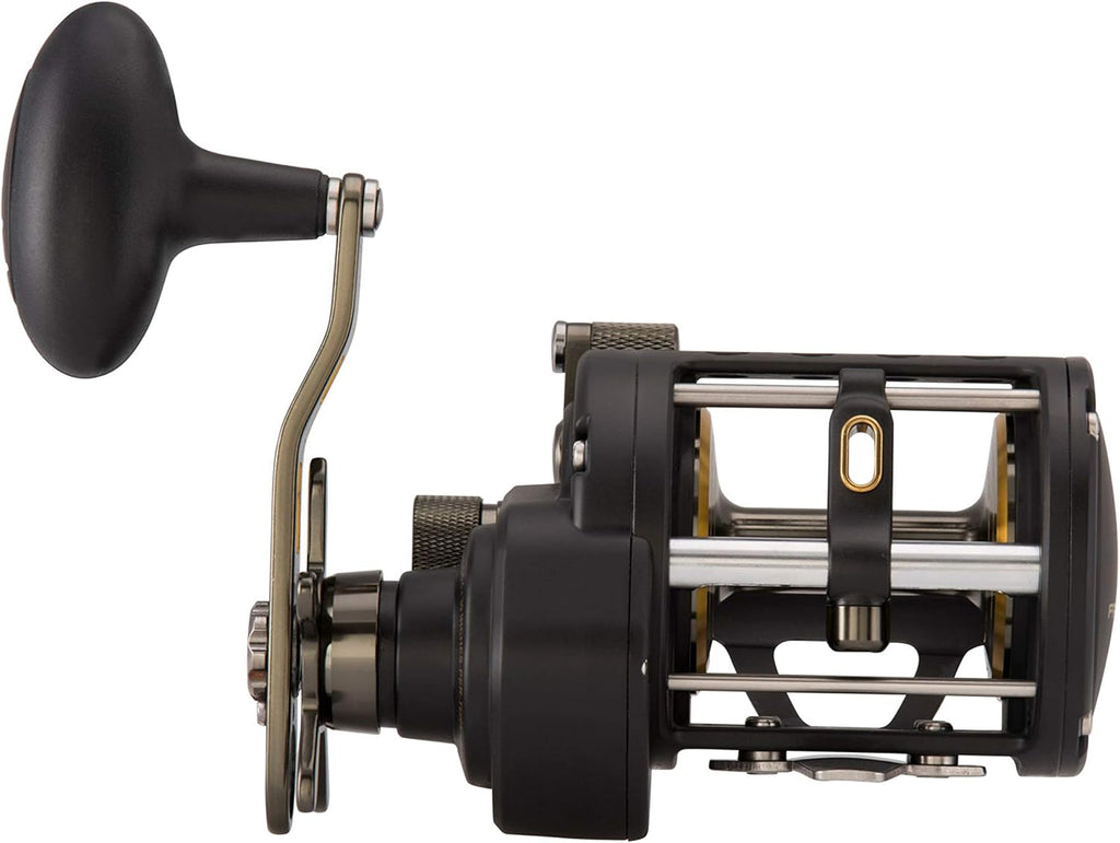Penn 1481307 Fathom Ii Level Wind Saltwater Casting Reel, 20, 5.1 Gear Ratio, 30" Retrieve Rate, 5 Bearings, 30 lb Max Drag, Right Hand, Black Gold