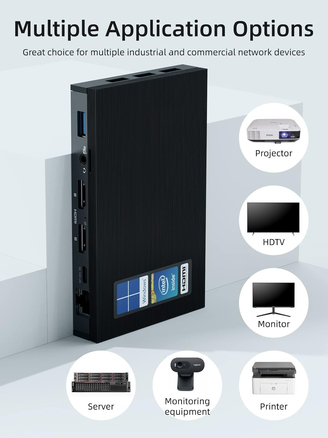 MeLE Mini PC Quieter2Q Fanless Windows 11 Pro Portable Desktop Micro Computer J4125 8G 128GB 4K Dual HDMI Gigabit Ethernet Small Form Factor pc for Home Office School Business Media Industry IoT Etc.