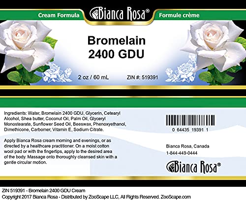 Bianca Rosa Bromelain 2400 GDU Cream (2 oz, ZIN: 519391) - 2 Pack