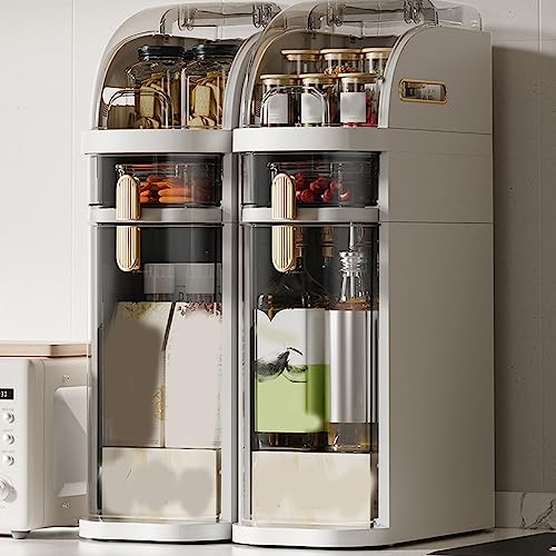 HURRISE Tall Slim Storage Tower, Narrow Storage Cabinets Easy to with Wheels for Home Bedroom Kitchen Bathroom Small Gaps (C)