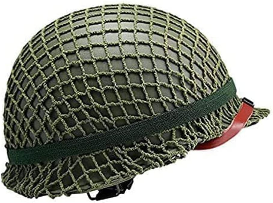 WW2 Helmet US Army M1 Replica with Net/Canvas Chin Strap DIY Painting