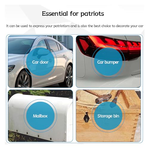 Dickno 2PCS Reflective American US Flag Decal, 5"×3" Patriotic Car US Bumper Stripes Sticker, Personality Auto American Flag Decor, Vehicle Exterior Decor Accessoreis