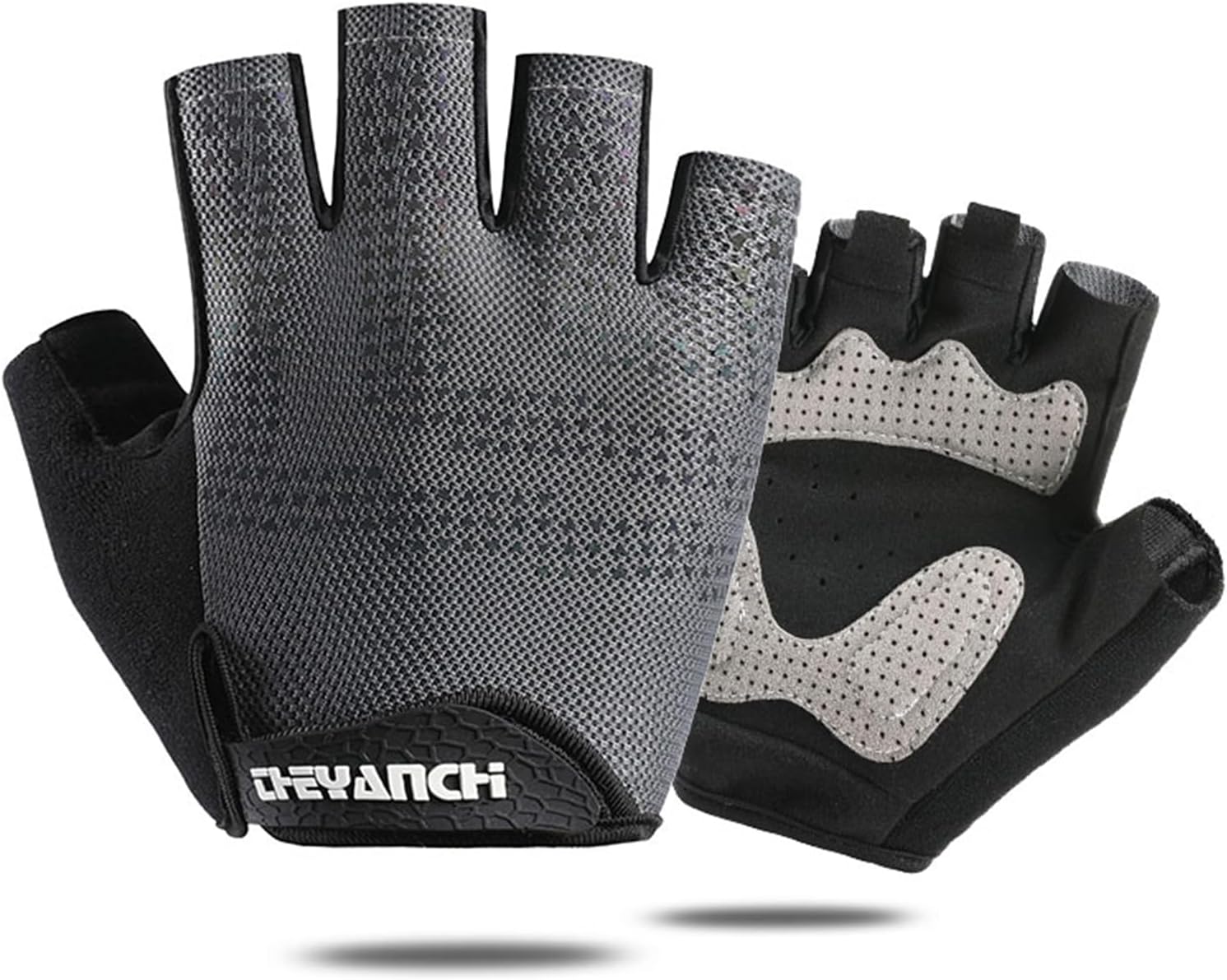 Half Finger Workout Gloves for Men and Women, Exercise Gloves for Weight Lifting, Cycling, Gym, Training, Breathable and Snug Fit(XL, Gray)