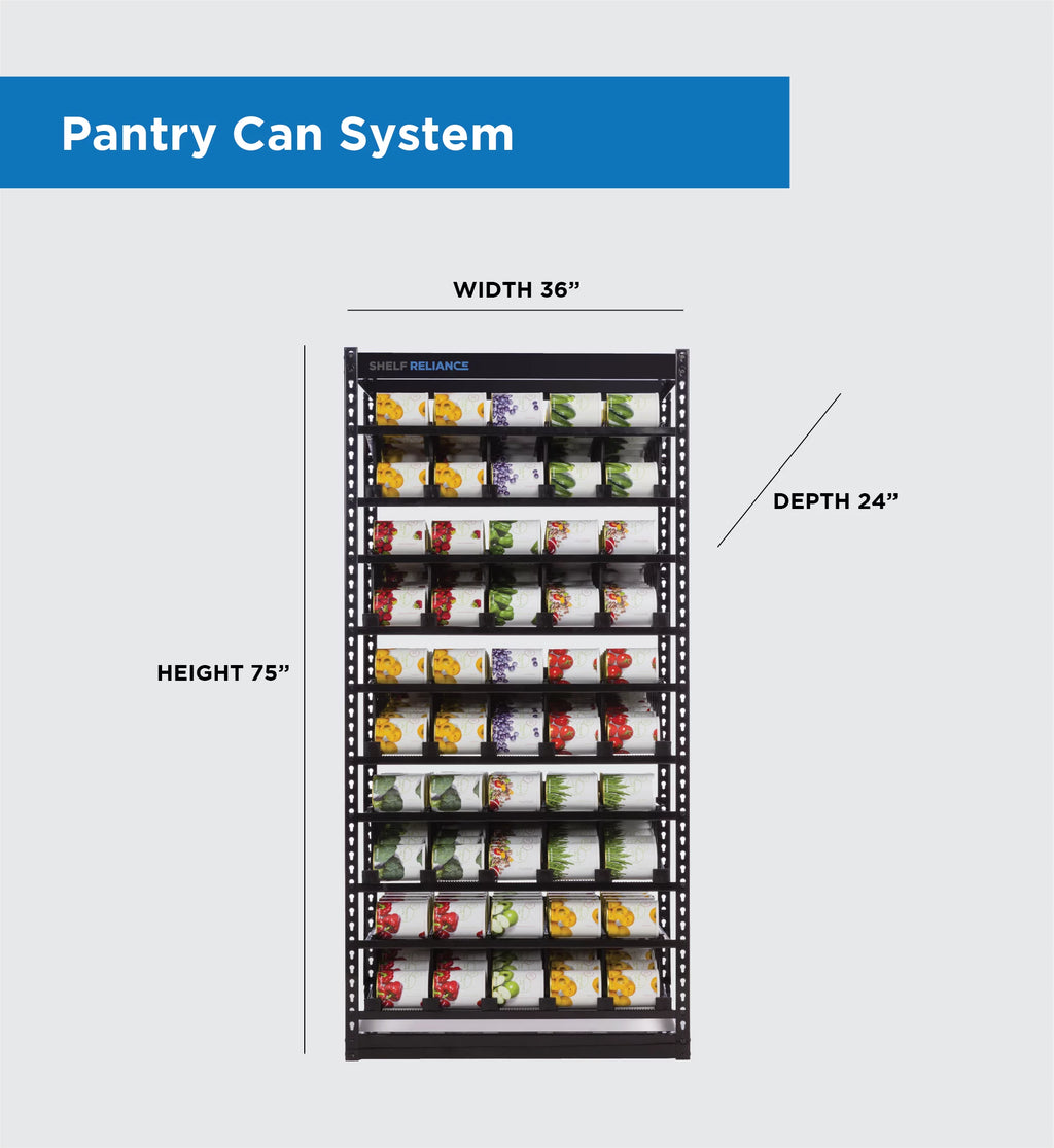 Shelf Reliance Pantry Organizer, Pantry Medium-Sized Can Food Storage Rotation System